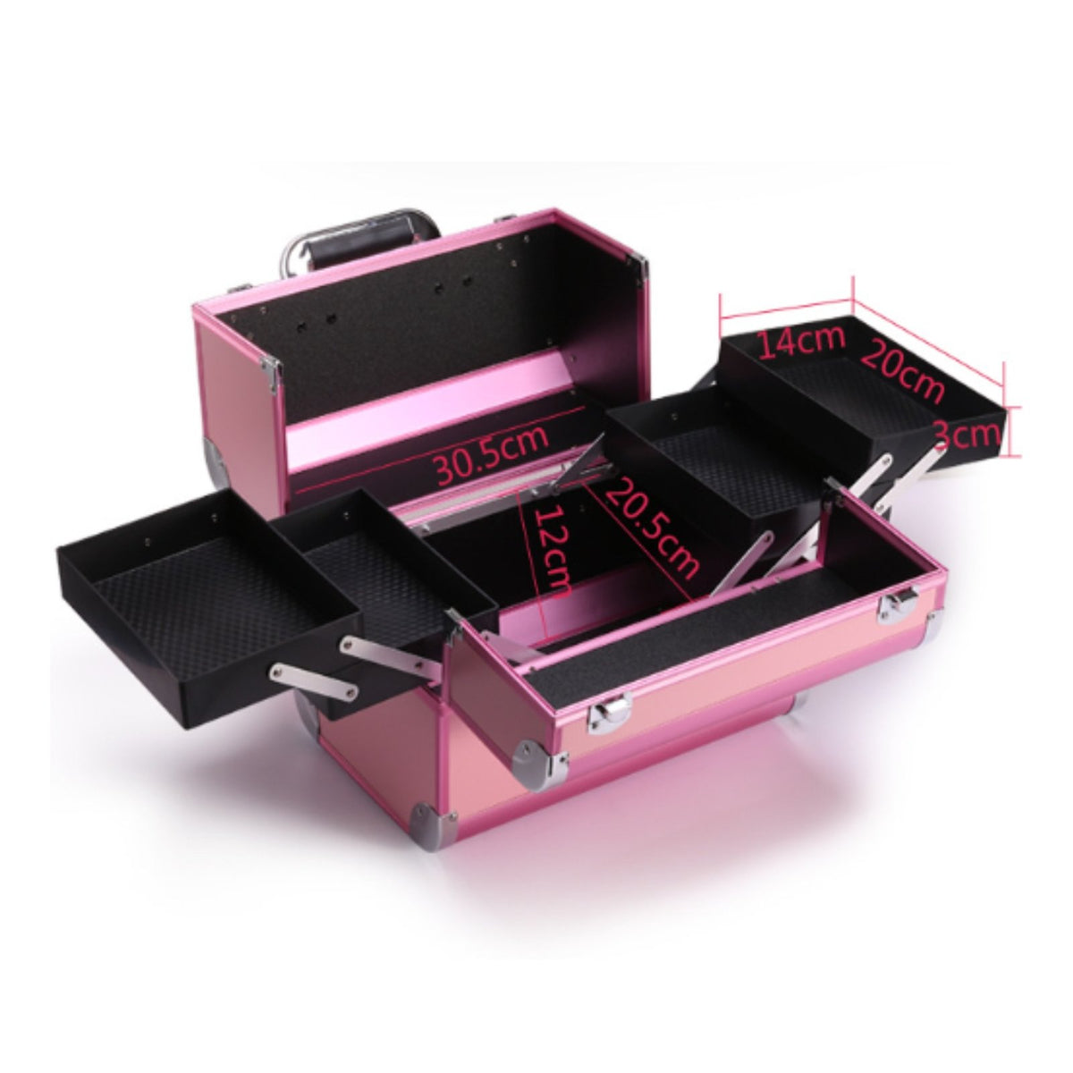 Aluminum Makeup Case Hard Shell Professional Beauty Organizer Case Lockable