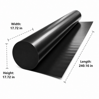 Black Composite Geotextile Membrane, 6m Thickened Geomembrane Roll, Heavy Duty Soil Stabilization Geotextile Liner, High Anti Aging