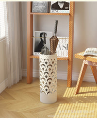 Iron Umbrella Stand with Hollow Design for Home Entryway