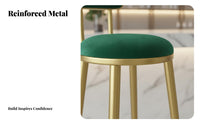 Upholstered Bar Stool with Support Rest Modern Design High-Legged Chair Comfortable Long-Lasting for Cafe, Reception Desk
