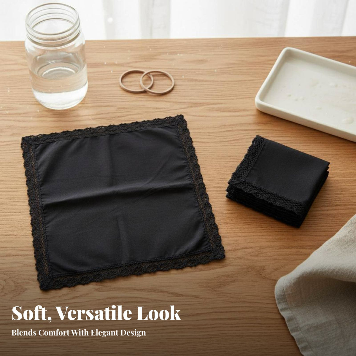 White Cotton Handkerchief Paintable Surface White Lace Handkerchief Reusable