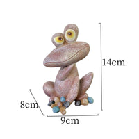 Stone Frog Ornament Large Eyes Pebble-Textured Frog Gift Idea for Patio, Balcony