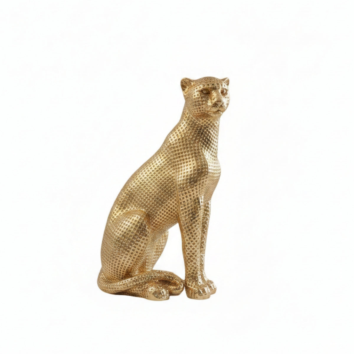 Leopard Figurine Gold Leopard Statue Resin for Desktop, Entryway