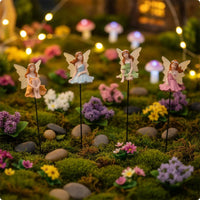 4 Pieces Fairy Garden Figurine Miniature Flower Fairy Figurine Colorful