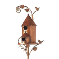 Outdoor Metal Birdhouse Garden Stakes Set of 5