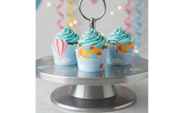 Battery Operated Automatic Carousel Cake Stand Multi-Functional Automatic Dessert Turntable Sturdy Plastic Rotating Dessert Display Eye-Catching for Bakers, Parents, Birthday Parties, Holiday Events, Baby Showers, Afternoon Tea