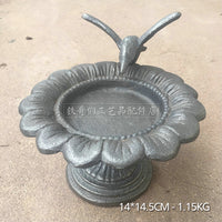 Cast Iron Garden Bird Bath Feeder Dish for Villa Home Decor