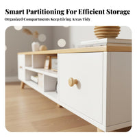 Nordic Theme TV Cabinet Space-Saving Contemporary Television Stand Versatile Modern Media Console for Apartment, Bedroom
