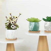 Plant Pots for a Modern Indoor Plant, Marble Pattern Ceramic Pots for Home Office Decor, Semi-Handmade Flower Pots, Unique Gift for Teacher