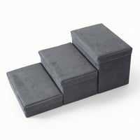 Dog Stairs with Storage Upholstered Furniture Non-Slip for Bedroom, Injured Pets