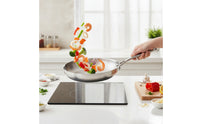 3 Pieces Frying Pan Set Induction Compatible Uncoated Skillets Brushed Pans with Flat Bottoms for Home Cooks