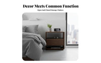 Wooden End Table with Drawer Modern Minimalist Design Bedroom Furnishing
