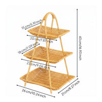 Rectangular Wicker Basket Tray Portable Home Container Multipurpose