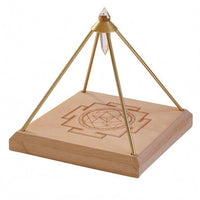 Crystal Display Gold-Tone Metal Pyramid Display