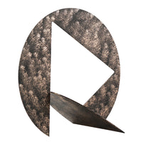 Distressed Abstract Geometric Ornament Vintage Wabi-Sabi Style Decorative Piece