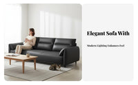 Straight-Line 3-Seater Sofa Minimalist Design Living Room Couch sturdy Frame Household Furniture for Pet Owners, Lounge, Home whiteice, Gaming periods