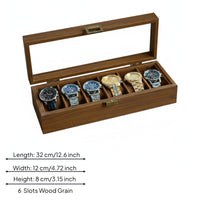 Watch Box Front Clasp Organizer Lined Interior