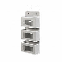 Over Door Pocket Organizer Metal Hooks Clear Window Storage Bag Textile