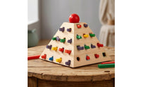 Educational Wooden Pyramid Sorter Educational Shape Sorting Pyramid Interactive Peg Insertion Toy Developmental for Toddlers, Preschoolers, Kids, Home, Classroom, Playroom