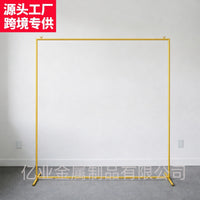 跨境正方形婚礼金属铁艺支架子拱形生日派对气球花艺庭院背景布置