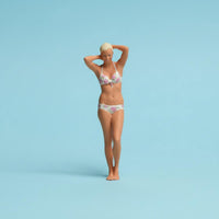 Bikini Woman Figurine Hand-Painted Female Figure in Swimsuit Highly Detailed Diorama Accessory for Hobbyists