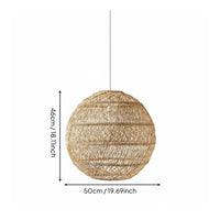 Rattan Pendant Lampshade Retro Design Woven Hanging Light Shade Rustic Elegance Boho Chandelier Shade for Dining Room