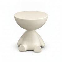 Sculptural Side Table Low-Silhouette Round Side Table Modern for Bedroom