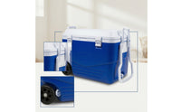Food-Grade Cooler with Wheels Hard-Sided Wheeled Cooler Large-Capacity Ice Chest Rigid for Camping, Picnics