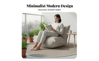 Asymmetrical Upholstered Armchair Nordic Aesthetic Lounge Chair Statement Piece Ergonomic Comfort for Readers, Homeowners