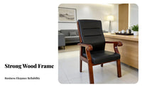 Upholstered Wooden Meeting Chair Padded Backrest Office Furniture Sturdy Frame Long-Lasting Construction for Interior Designers