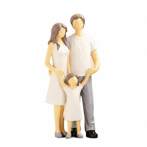 Family Figurine Faceless Tabletop Sculpture Neutral for Shelf, Entryway