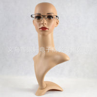 女头模特展示道具 可拆卸活动女头模PVC头模带帽子眼镜假发头模特