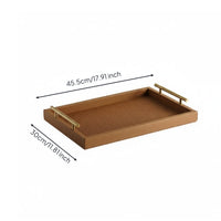 Leather Tray Easy to Carry Rectangular Tray with Handles High Edges Home Storage for Living Room
