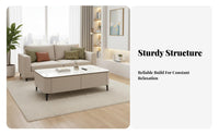 TV Stand and Coffee Table Set Scratch Resistant Sintered Stone Top TV Cabinet Large Storage Capacity Media Console and Table Set