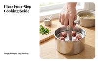 Smooth Metallic-Like Finish Stainless Steel Meatball Maker Easy Cleaning Hand Press Meatball Mold Wide Opening for Food Prep