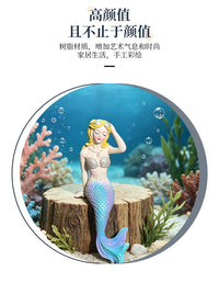 户外美人鱼树脂摆件花园花盆鱼池鱼缸水族箱庭院微景观造景装饰品