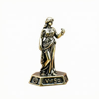 Astrological Sign Figurine Brass Tone Antique Metal Figurine Decorative for Desk