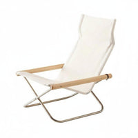 Foldable Canvas Recliner Japanese Design Lounge Chair Comfortable Minimalist Design for Readers, Seniors, Balcony, Patio