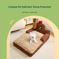 Calming Soft Dog Sofa Bed, Cat Bed, Non-Slip, All-Season