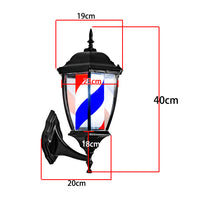 Wall-Mounted LED Barber Pole Light, 40cm, US Plug