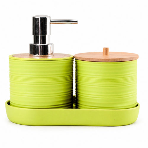 3 Pieces Countertop Organizer Set Oval Tray Raised Sides Toiletry Holder