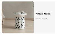 Spotted Mushroom Seat Multi-Functional Plant Stand Glazed Finish for Entryway