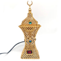 Plug-in Middle Eastern Incense Burner, Iron, Classical Style, Electroplated Finish