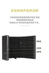 5-Door Metal Microphone Isolation Shield with Pop Filter