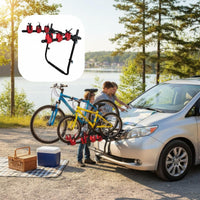 Universal Fit Trunk Mount Bike Rack Heavy Duty Rear Car Cycle Holder Foldable Design Strap-on Bike Carrier for Outdoor Enthusiasts, Families, Road Trips, Travel, Camping