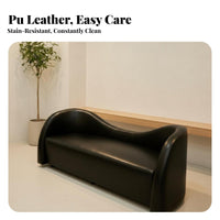 Curved 3-Seater Sofa Italian design Couch Retro-Inspired Seating Furniture for Small Apartment Dwellers, Families, Reception Area, cosmetology studio, Lounge