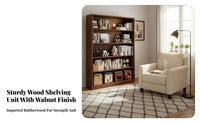 Floor-Standing Multi-Tier Bookcase Thick Shelves Freestanding Shelf Unit Sturdy and Stable Storage Furniture High Load Capacity for Students, Book Lovers, Homeowners, Study Room, Home Office, Bedroom