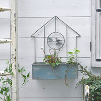 Wrought Iron Wall-Mounted Flower Pot, Vintage Distressed Garden Courtyard Decoration, Outdoor Balcony Storage Pot, Climbing Vine Rack