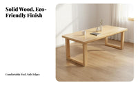 Solid Wood Dining Table Rectangle Kitchen Table Rustic Farmhouse Table Large Study Table Suitable for Family Meals Home Workspace Living Room