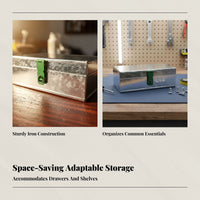 Lockable Tin Money Box, Small Rectangular Storage Case, Home, DIY, utilitarian design